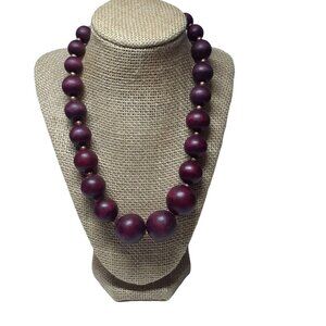 Vintage Wooden Wine Colored Graduated Round Beads Coppertone Spacers Lobster…